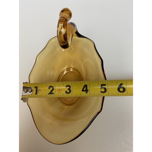 Vintage Viking Amber Swan Candy Dish with Rippled Edges - Picture 5 of 6